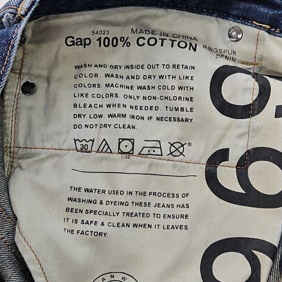 Gap Easy Vintage Jeans Men's 35x32 Medium Wash Straight Leg EUC Y2K Feathering - Picture 13 of 16